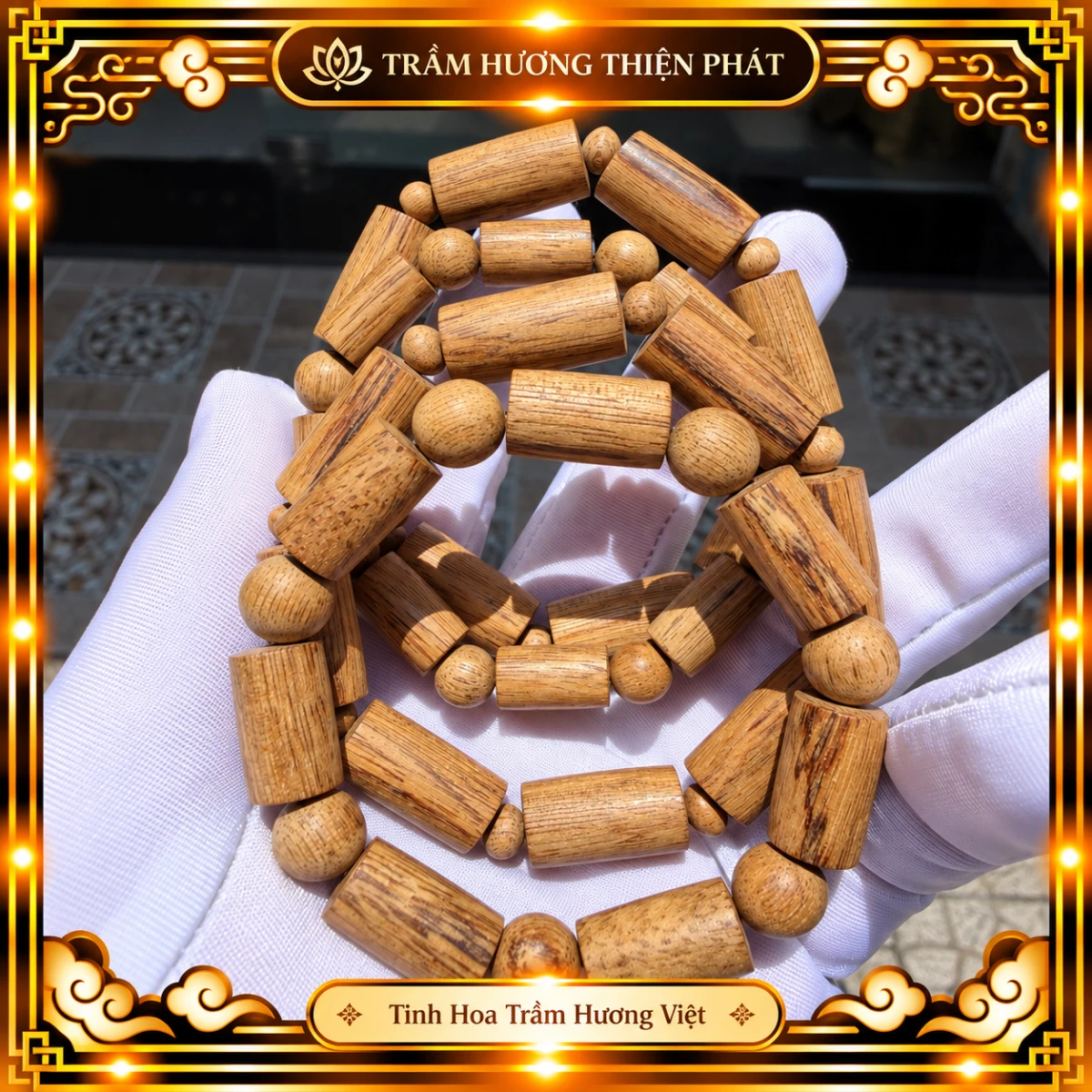 Chuỗi Mix Hạt Trụ Hạt Tròn Trầm Xưa Dó Cũ