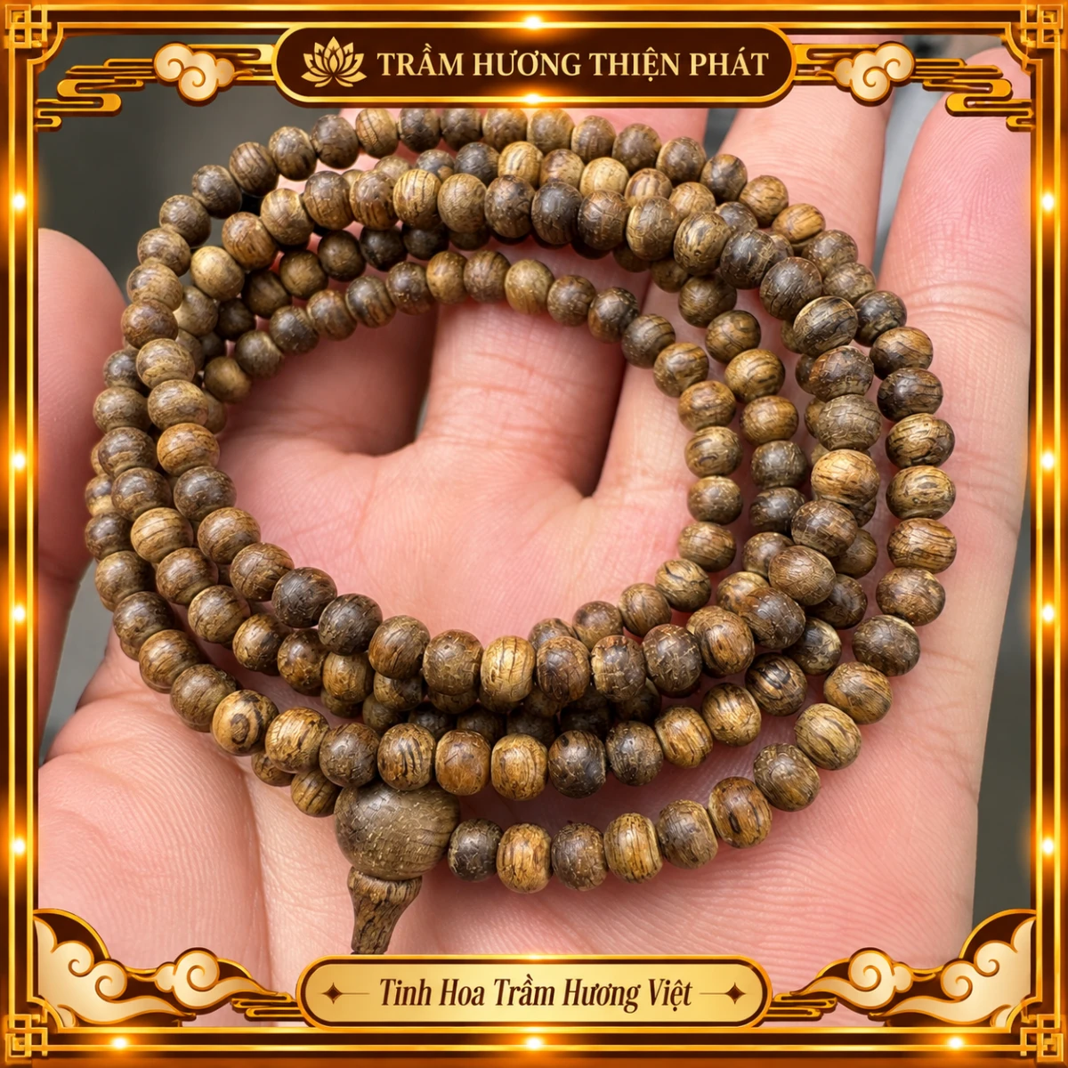 Chuỗi trầm hương 216 hạt 4 ly - Trầm Hương Thiện Phát