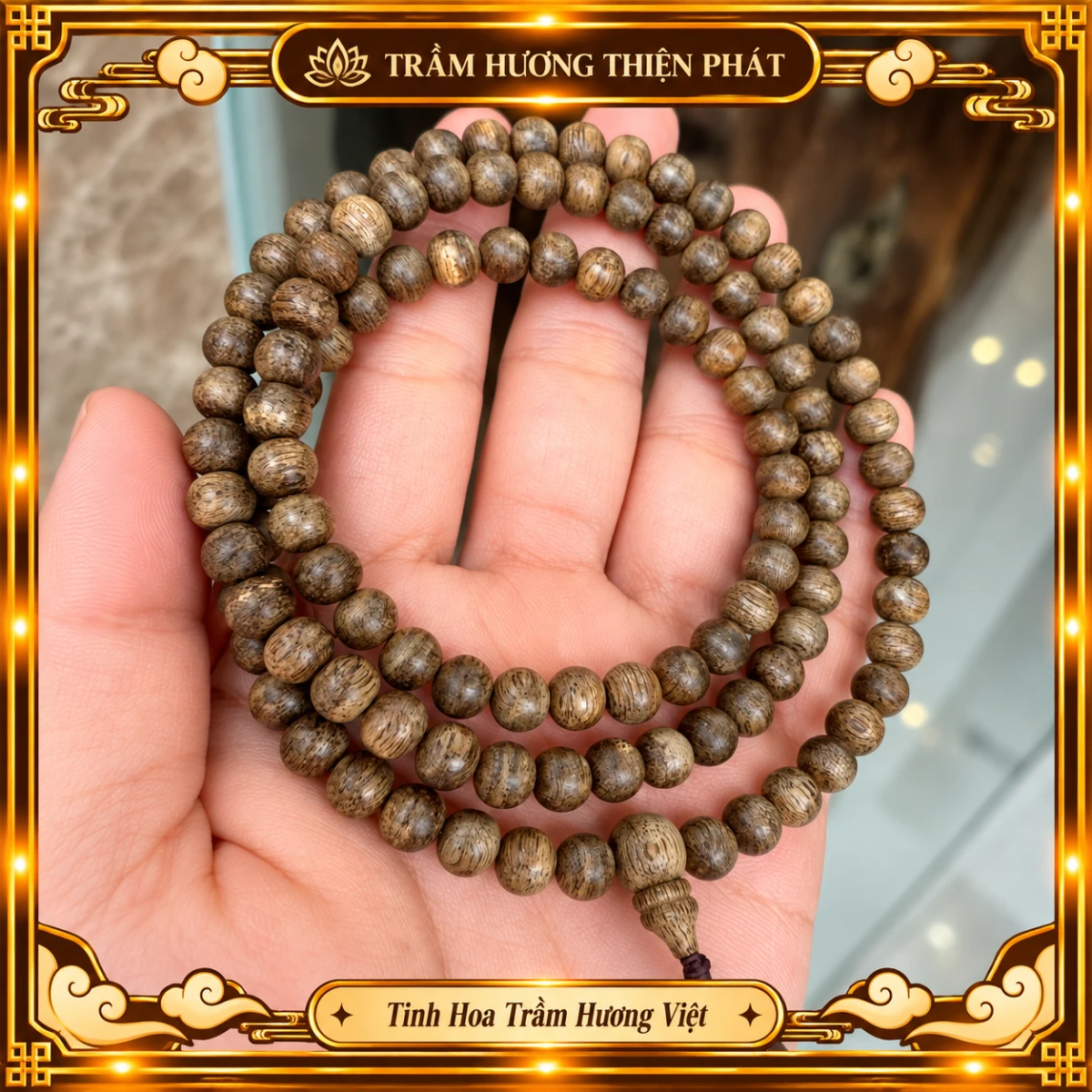 Chuỗi trầm hương 6mm mộc rin cho nữ - Trầm Hương Thiện Phát