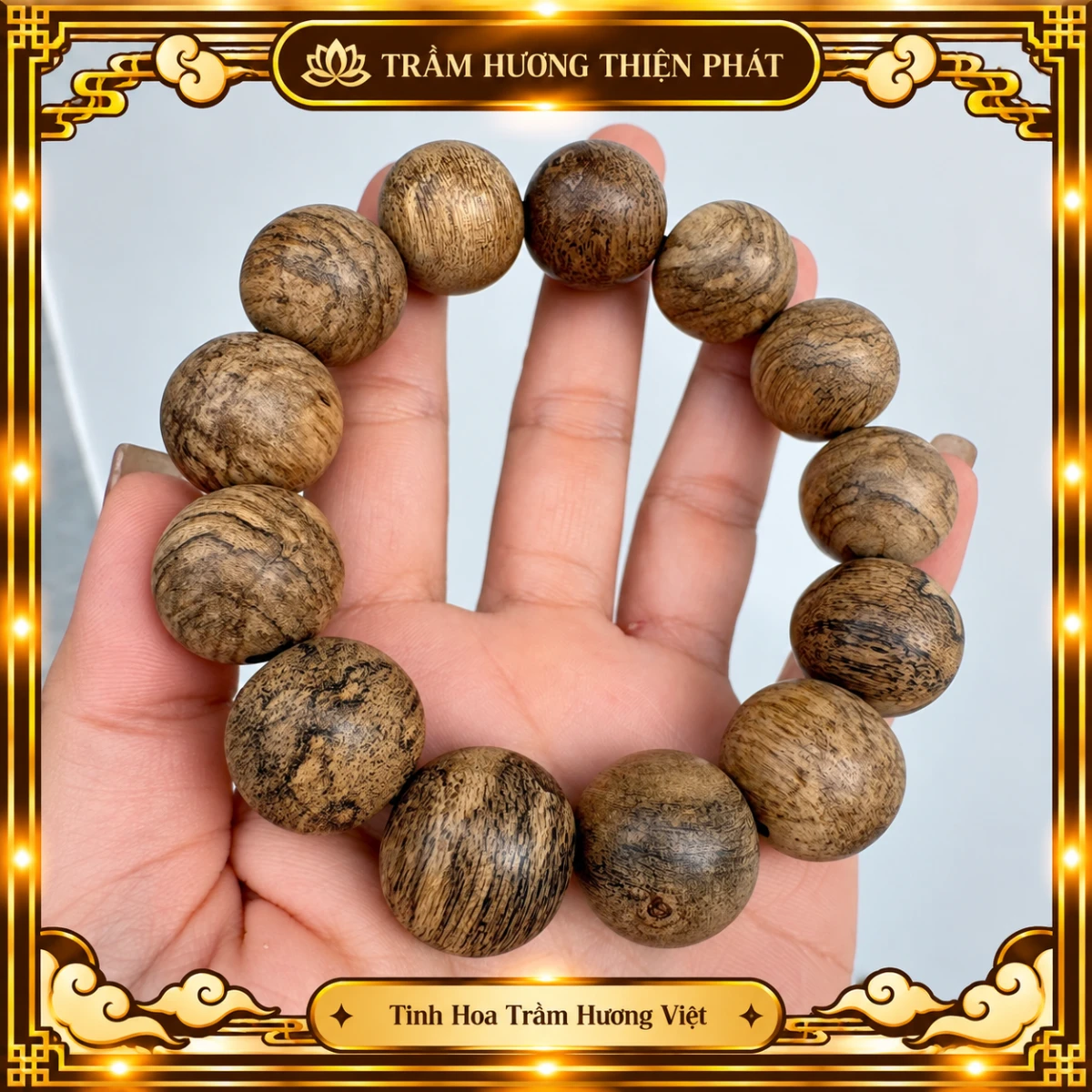 Vòng trầm hương 18 ly hạt to - Trầm Hương Thiện Phát